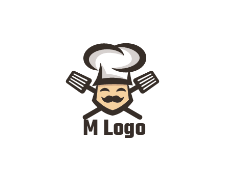 spatula behind chef wearing chef hat
