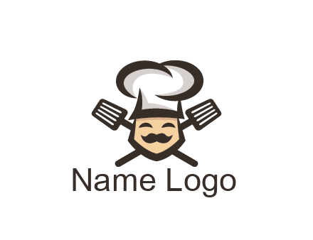 spatula behind chef wearing chef hat