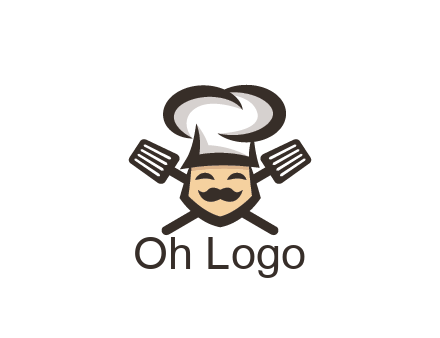 spatula behind chef wearing chef hat