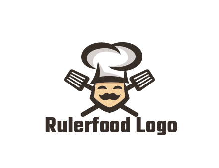 spatula behind chef wearing chef hat