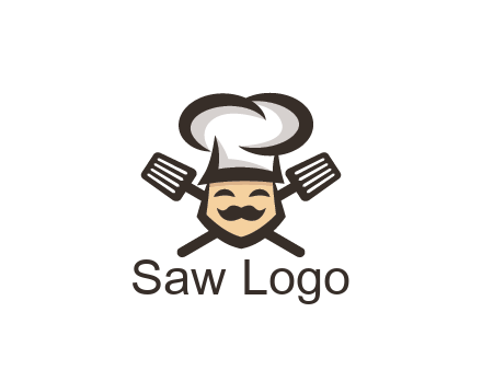 spatula behind chef wearing chef hat