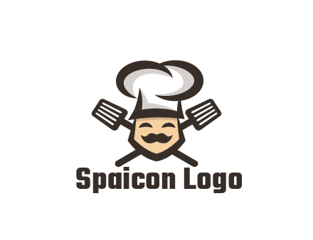 spatula behind chef wearing chef hat