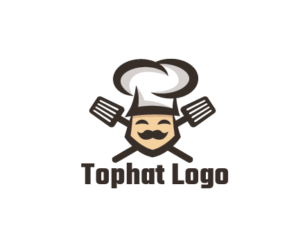 spatula behind chef wearing chef hat