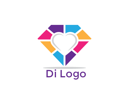 polygonal diamond with negative spacing heart