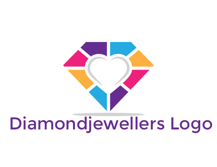 polygonal diamond with negative spacing heart