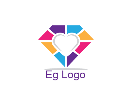 polygonal diamond with negative spacing heart