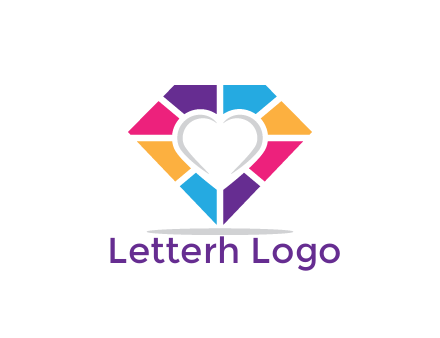 polygonal diamond with negative spacing heart