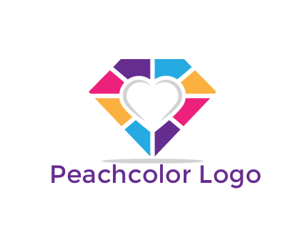 polygonal diamond with negative spacing heart