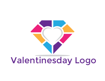 polygonal diamond with negative spacing heart