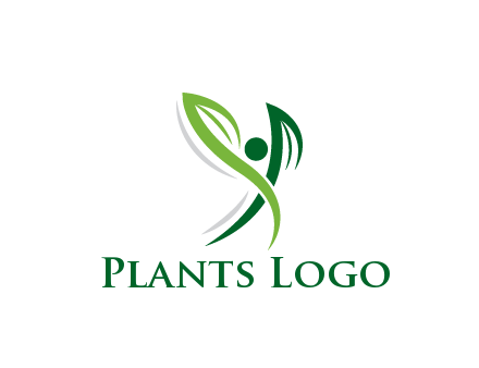 swoosh forming leaves with circle forming people icon