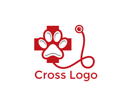 paw in first aid sign with stethoscope