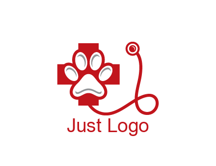 paw in first aid sign with stethoscope