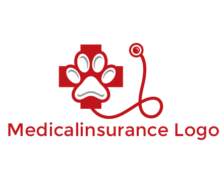 paw in first aid sign with stethoscope