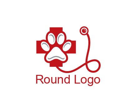 paw in first aid sign with stethoscope