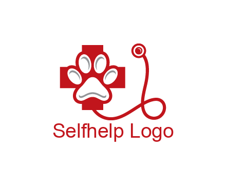 paw in first aid sign with stethoscope