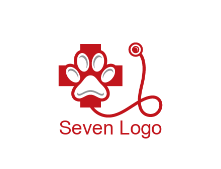 paw in first aid sign with stethoscope