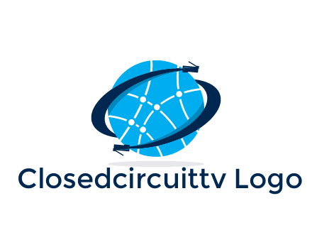 circle with network lines and swoosh plugs