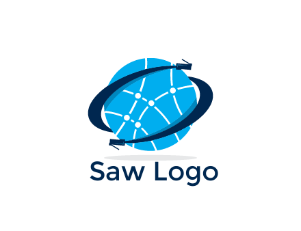 circle with network lines and swoosh plugs