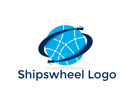 circle with network lines and swoosh plugs