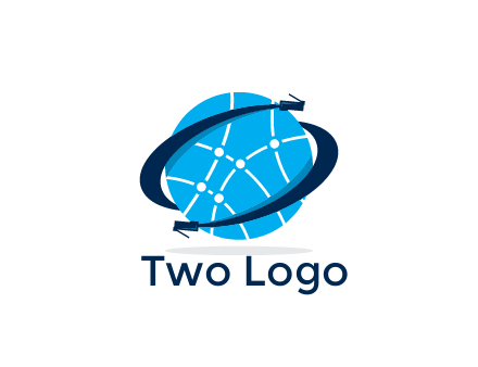 circle with network lines and swoosh plugs