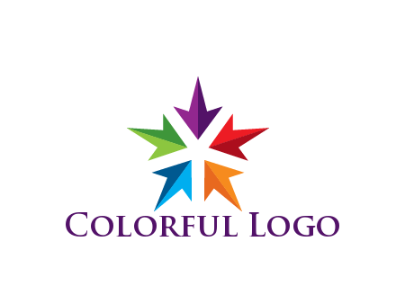 colorful rotating arrows forming star