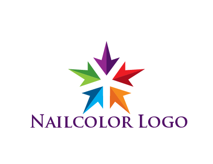 colorful rotating arrows forming star