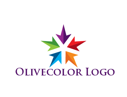 colorful rotating arrows forming star