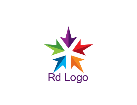 colorful rotating arrows forming star