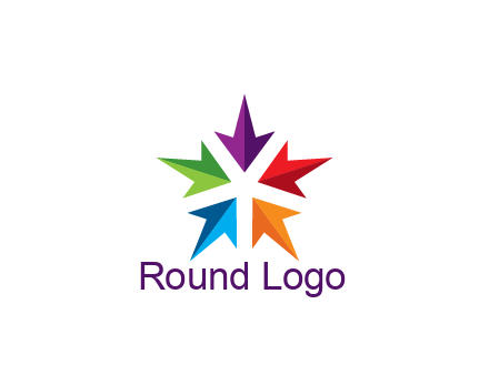 colorful rotating arrows forming star
