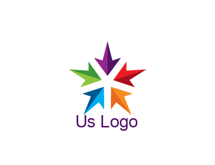 colorful rotating arrows forming star