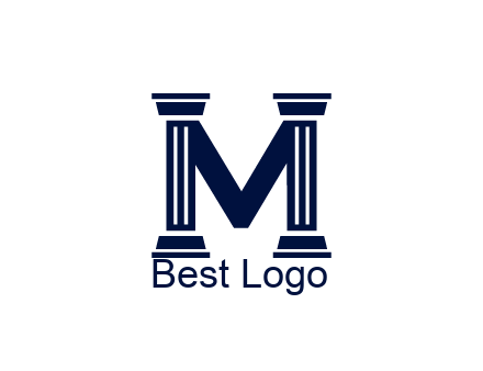 letter M forming from pillars