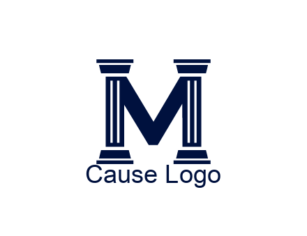 letter M forming from pillars