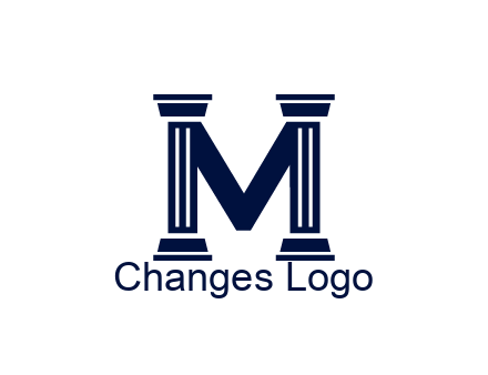 letter M forming from pillars