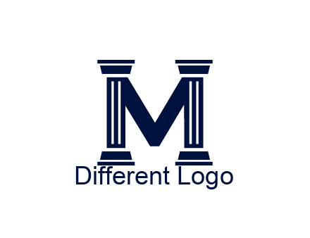 letter M forming from pillars
