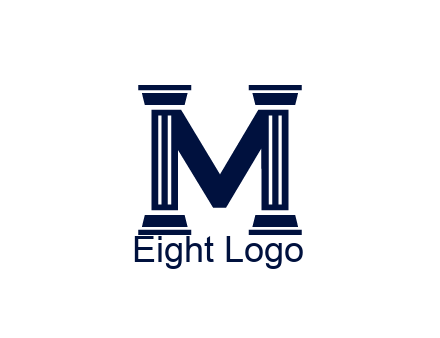 letter M forming from pillars