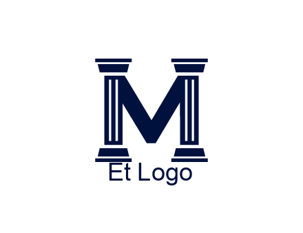 letter M forming from pillars