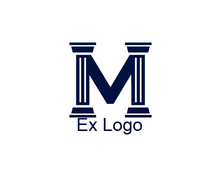 letter M forming from pillars