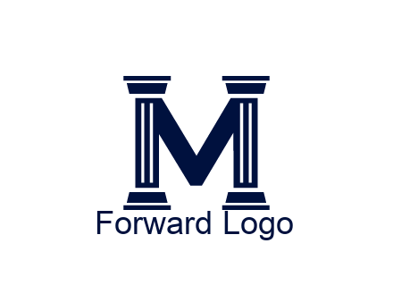 letter M forming from pillars
