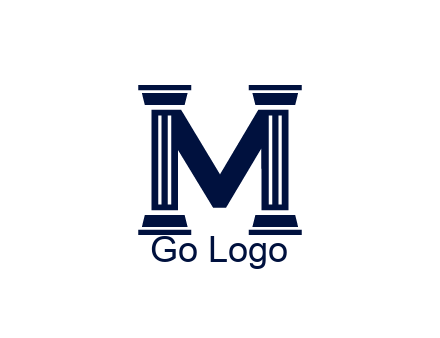 letter M forming from pillars