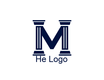 letter M forming from pillars
