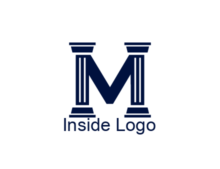 letter M forming from pillars
