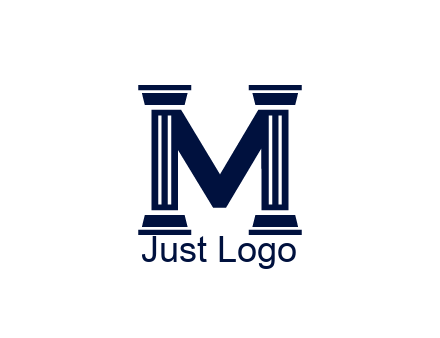letter M forming from pillars