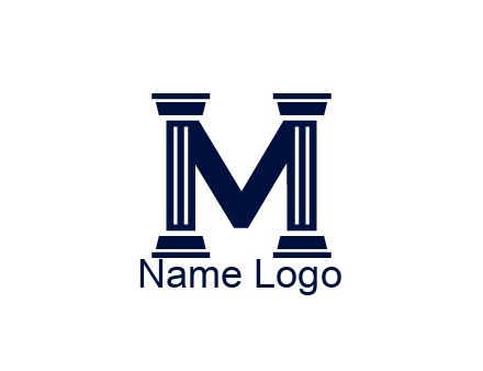 letter M forming from pillars