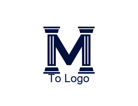 letter M forming from pillars