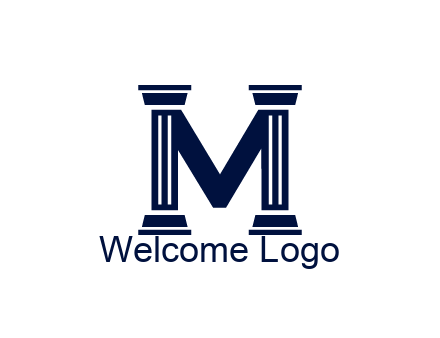 letter M forming from pillars