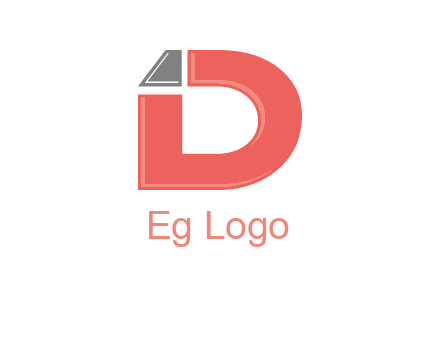 letter D with shape forming letter I