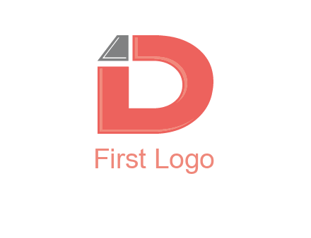 letter D with shape forming letter I