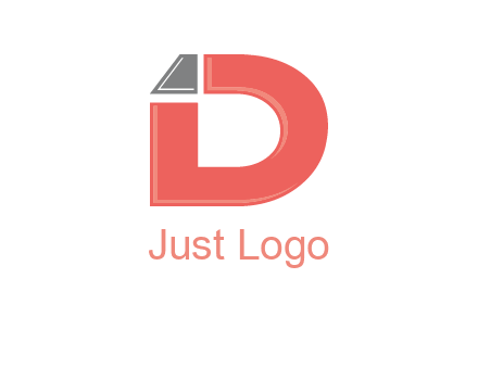 letter D with shape forming letter I