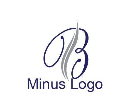 swooshes with abstract script font letter B