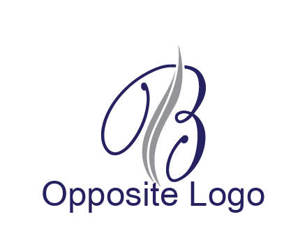 swooshes with abstract script font letter B